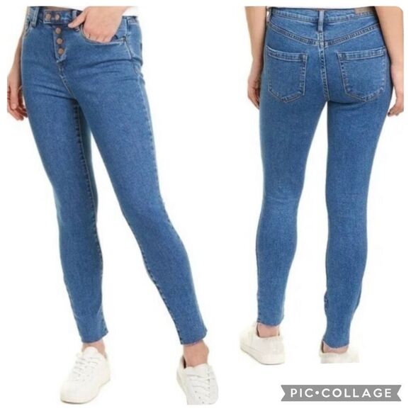 NEW BLACKNYC Blue Jeans Women’s Size 27 High Rise Slim Distressed BootCut Hem - Picture 1 of 10